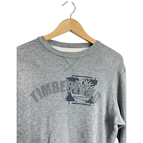 Timberland Long Sleeve Shirt Size Large Gray Crewneck Pullover - Picture 2 of 8